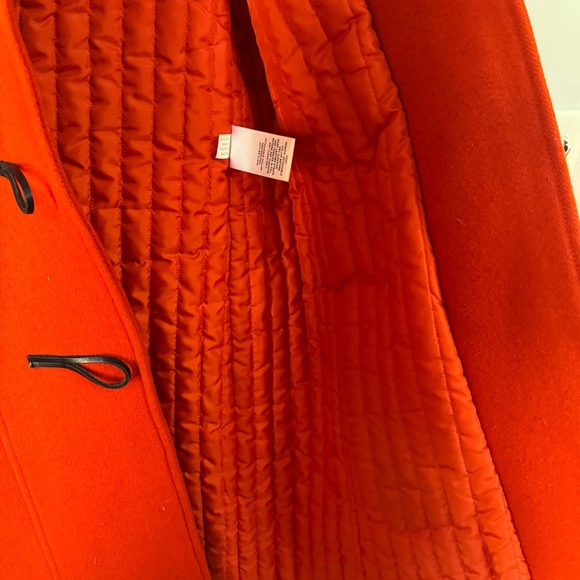 Banana Republic Women's Orange Wool Toggle Zip Coat Size Med Winter Cozy Jacket - Picture 8 of 11